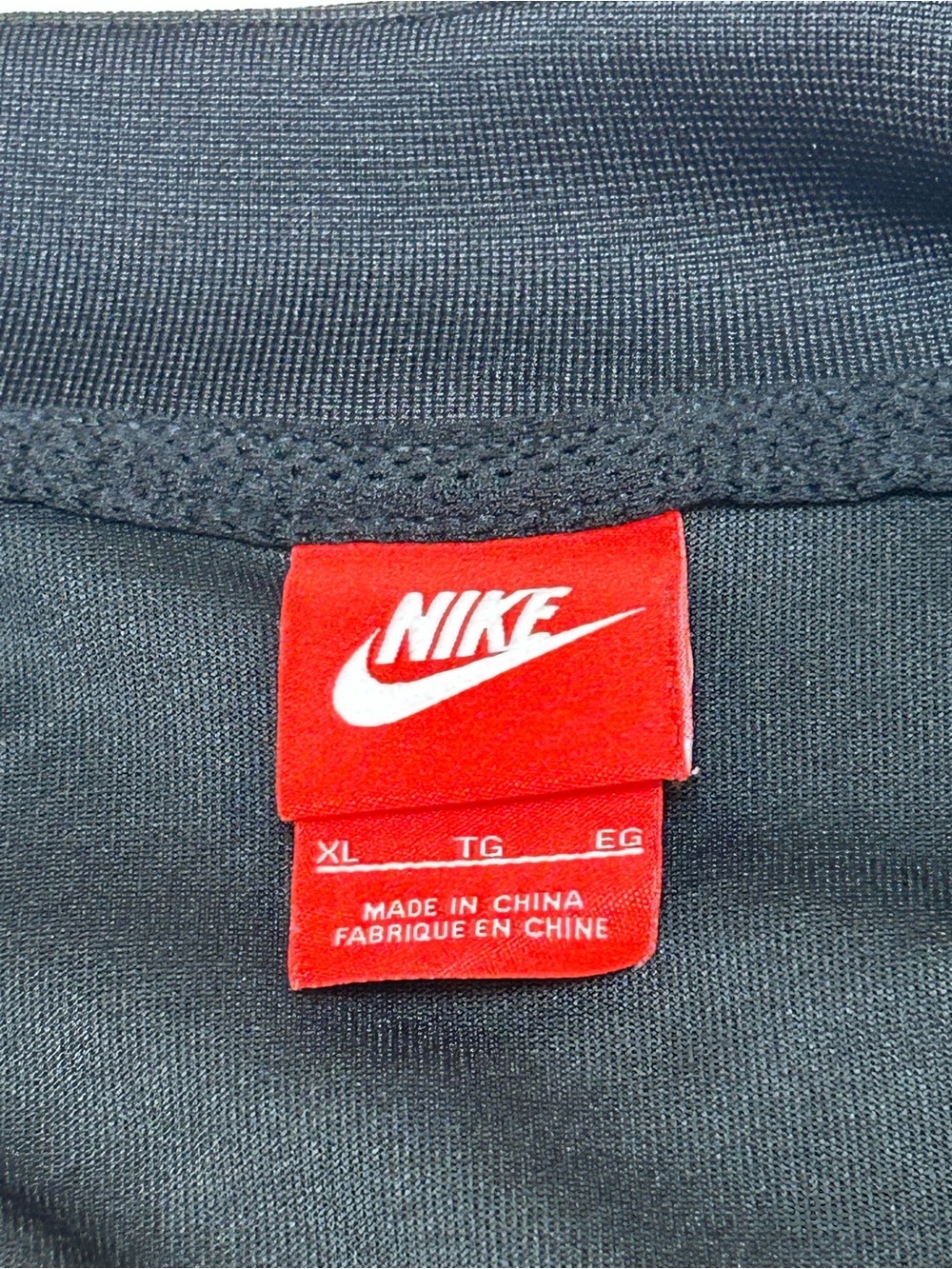 Nike Sportswear N-Logo Taped Side Stripe Poly Track Jacket Black Red Full Zip - Picture 5 of 6